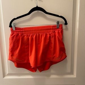 Lululemon Red Hotty Hot Shorts 4”